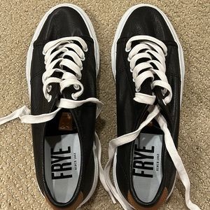 FRYE Black White Leather Lace-Up Sneakers Women’s 6